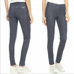 Michael Kors 12 Denim Blue White Polka Dot Pull On Leggings